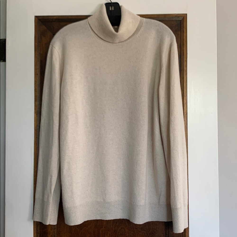 Lafayette 148 NY 100% Cashmere Turtleneck Sweater – Oatmeal, Size 2X